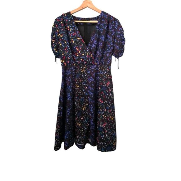 French Connection Aubine Floral-Print Tie-Sleeve Dress Size 4 - Picture 4 of 9